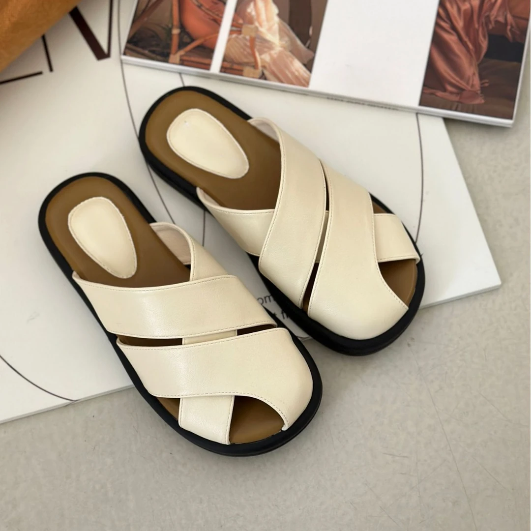 时尚包头拖鞋女士外穿2024年春夏季新款复古编织镂空一脚蹬懒人拖