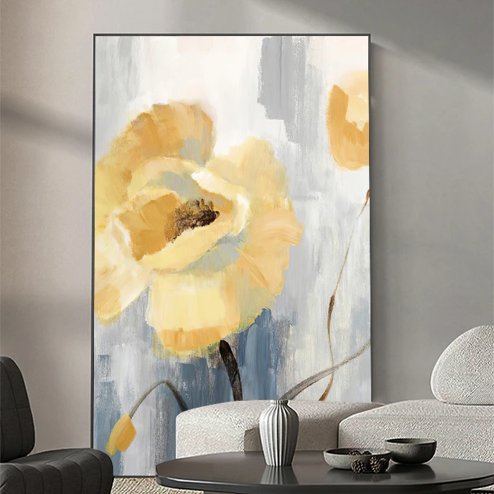 【青橙·花蕊绽放】玄关走廊单幅装饰画平面沙发背墙壁画家居挂画