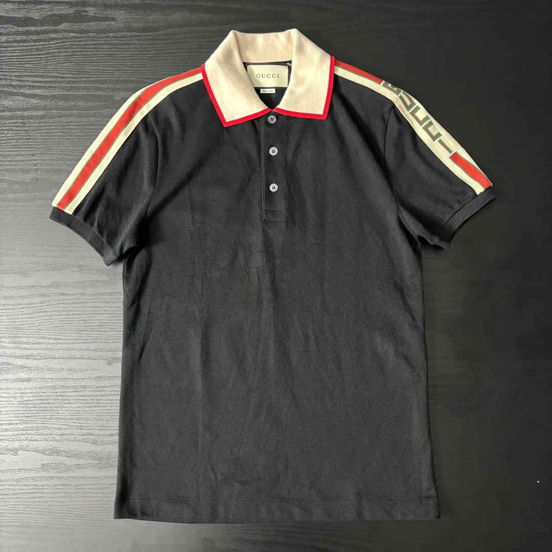 Gucci古驰条纹拼色微标短袖polo衫 成色：全新 尺码：S