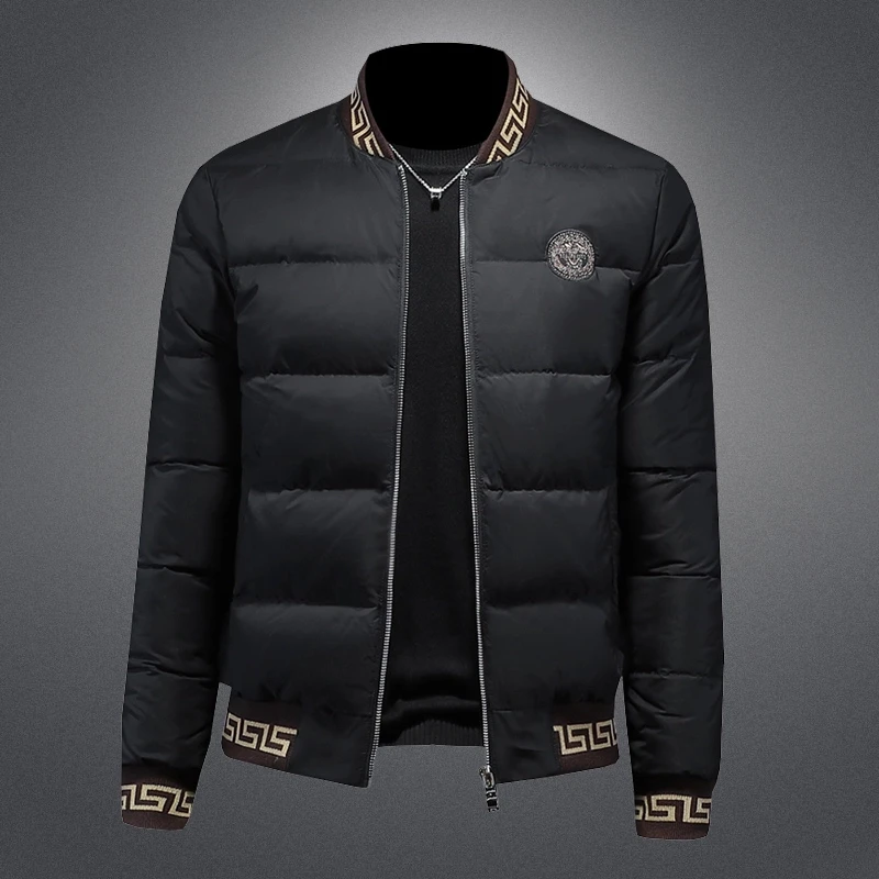 欧洲站羽绒服男冬季2025新款时尚潮流休闲刺绣白鸭绒加厚保暖外套