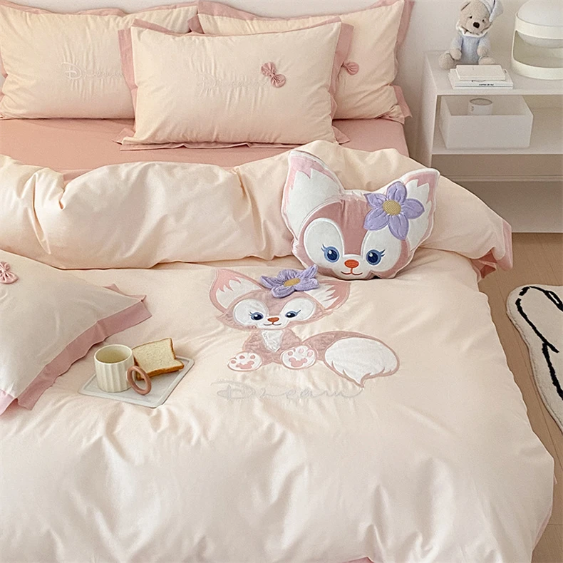 玲娜贝儿迪士尼100全棉纯棉可爱四件套儿童卡通女孩被套三件套