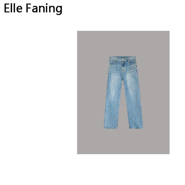 芒果优选-浅色手搓色直筒牛仔裤