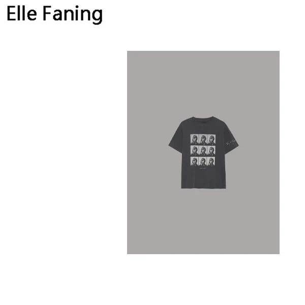 芒果优选-九人头印花高街做旧短袖