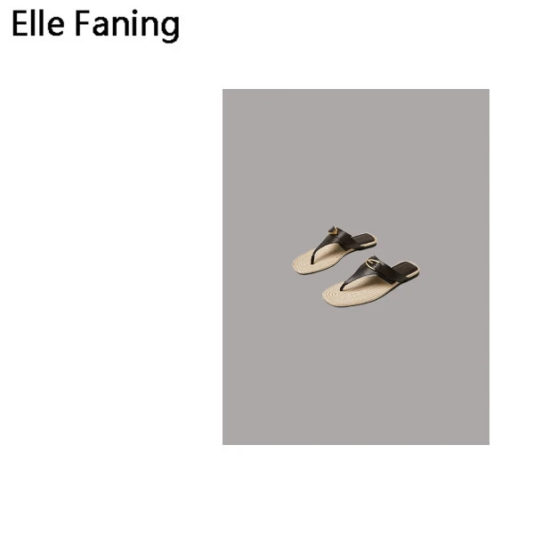 芒果优选-百搭夹脚复古草编人字拖