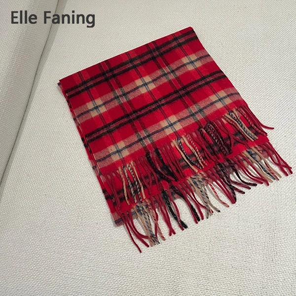 芒果优选-红色节日氛围感羊绒围巾