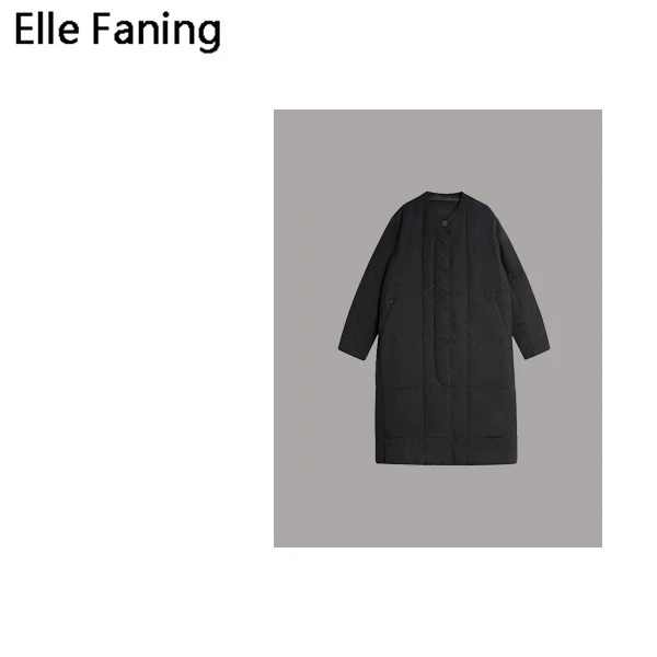 芒果优选-后开叉长款棉服外套