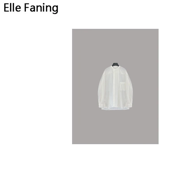 芒果优选-松弛白侧门襟薄款衬衣