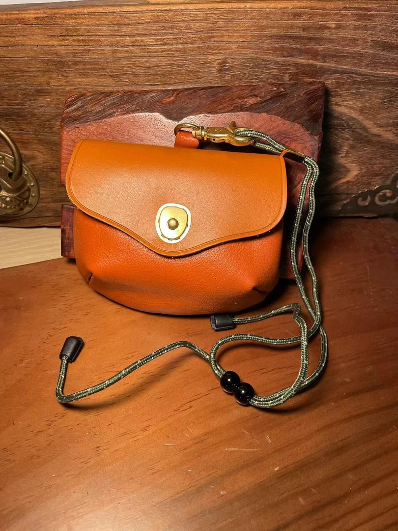 真皮小挂包复古钥匙包植鞣头层牛皮收纳包卡包零钱宝男女耳机包包