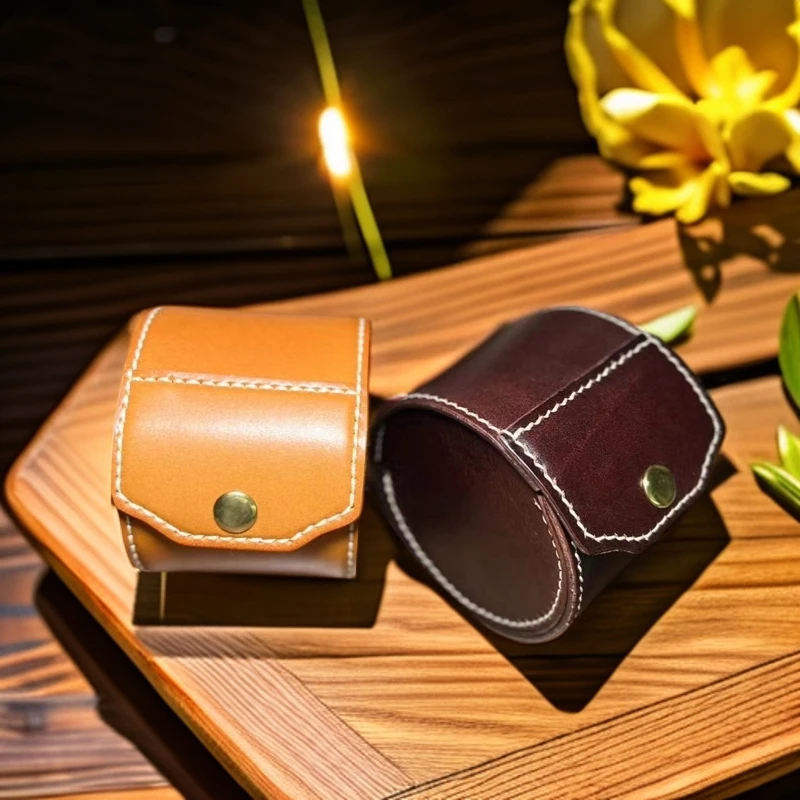 真皮手工手表盒意大利植鞣皮手表收纳盒多功能复古手工真皮首饰盒