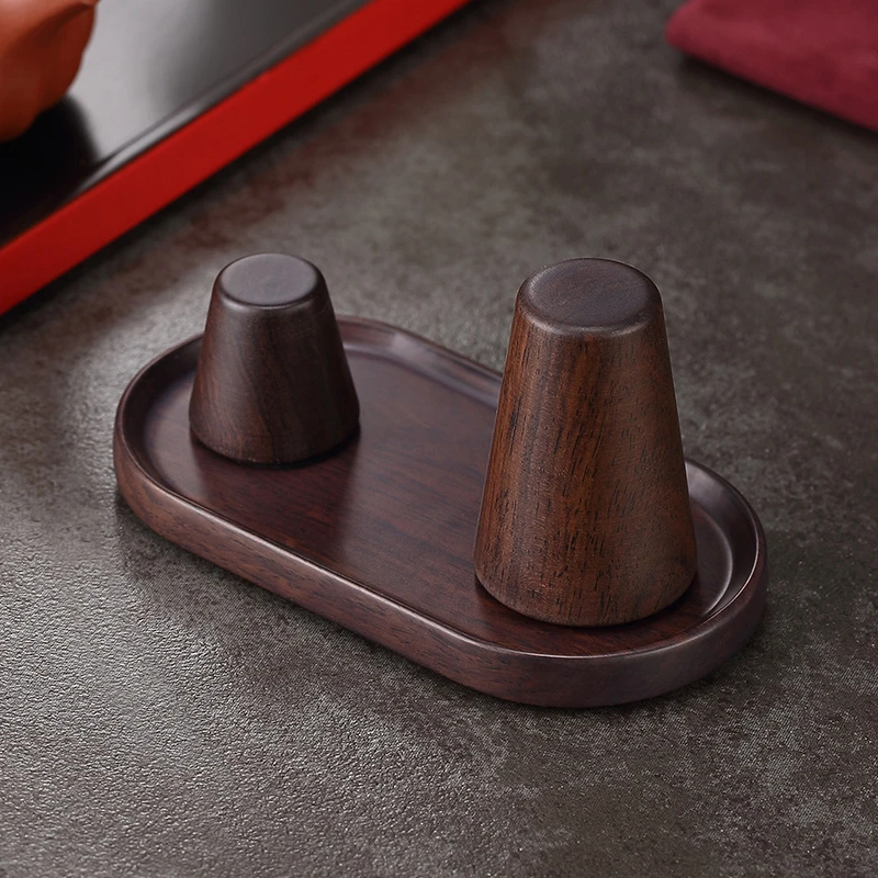 黑檀木盖置紫砂壶托盖茶具盖碗盖配件托架子茶道零配壶垫盖托茶置