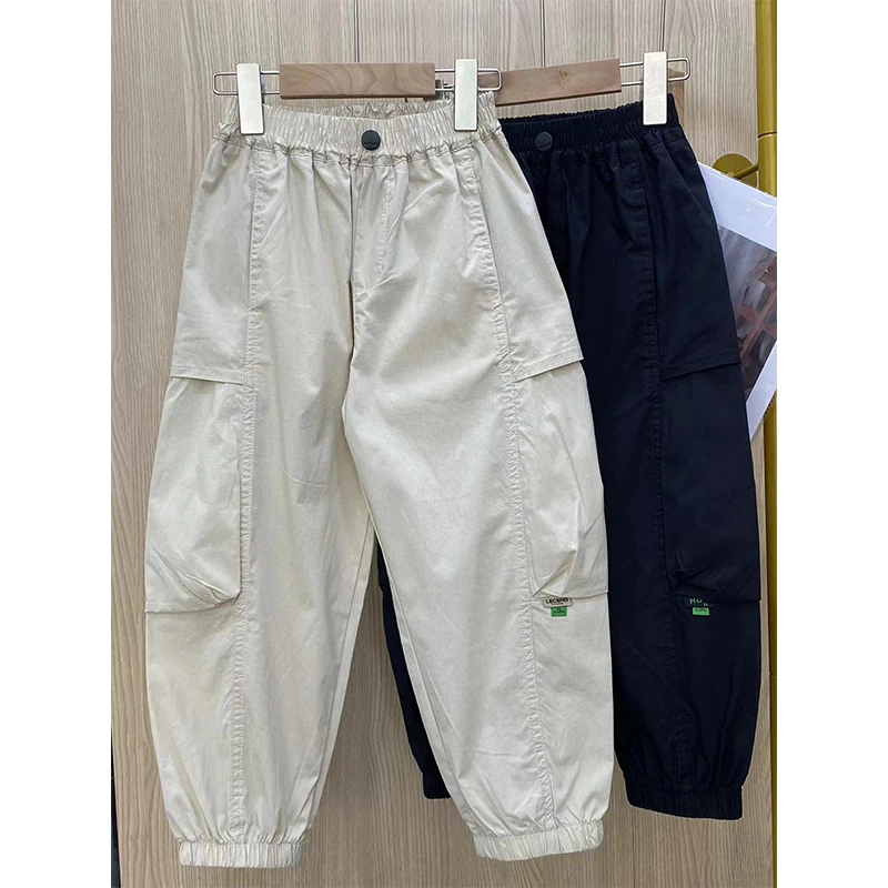 【春夏季全棉工装裤】儿童长裤中大童洋气休闲裤童装宽松速干裤纯棉