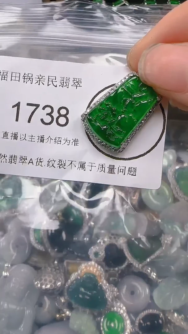 【闪购商品】翡翠颈饰未镶嵌1738.吊坠统一配皮绳