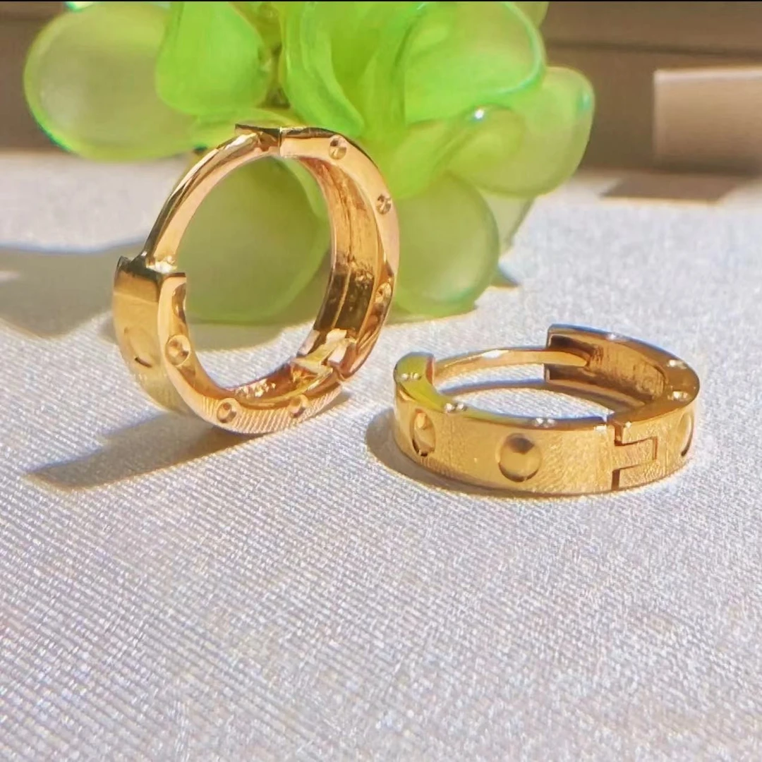 【伟新源】足金999 5G工艺小卡家耳扣 黄金首饰 女孩必入款