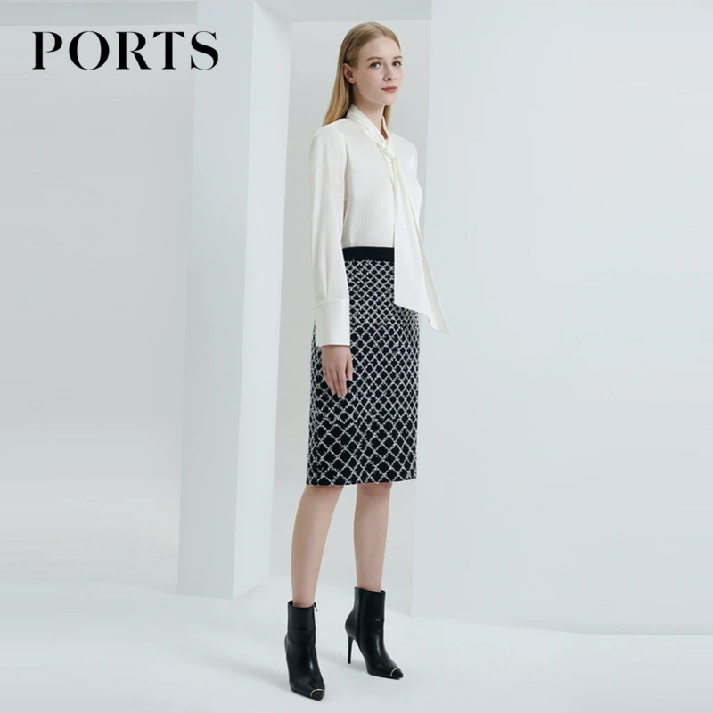 【真丝系列】PORTS宝姿女装 秋季通勤风长袖衬衫职业OL纯色衬衣上衣