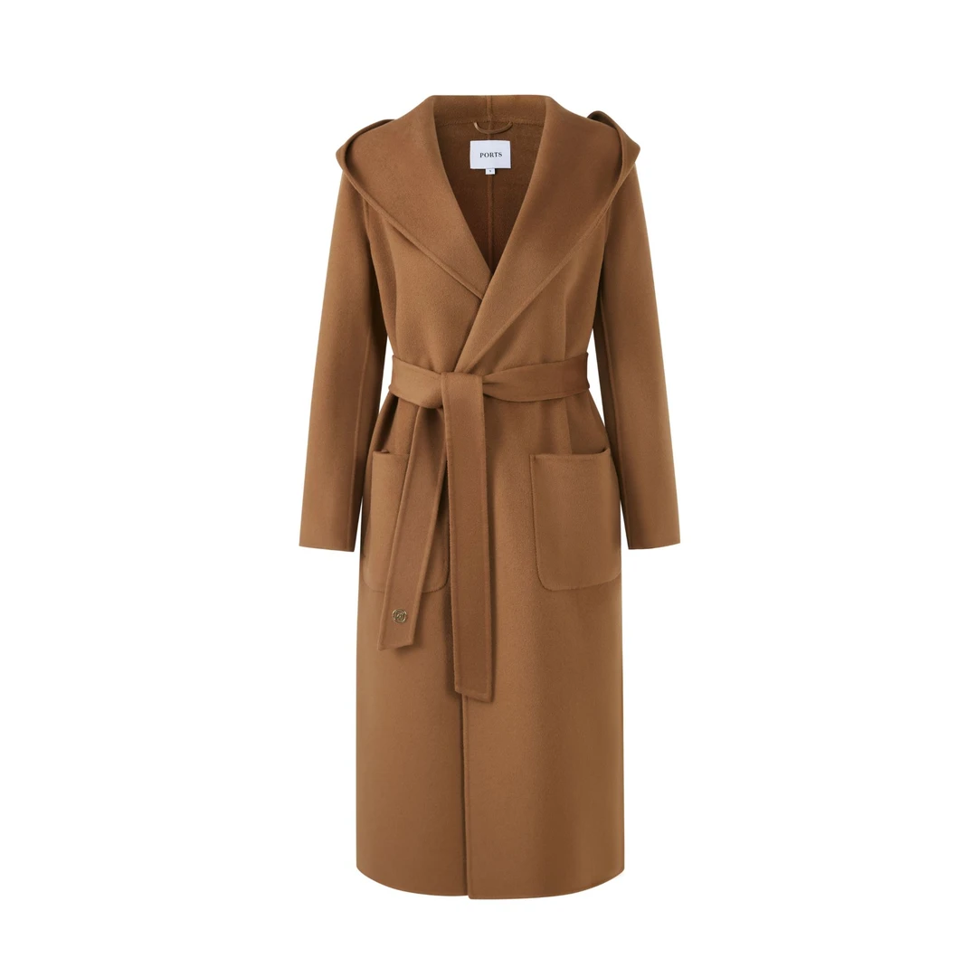 PORTS/宝姿气质女装轻奢高级感羊毛羊绒经典中长款双面呢大衣