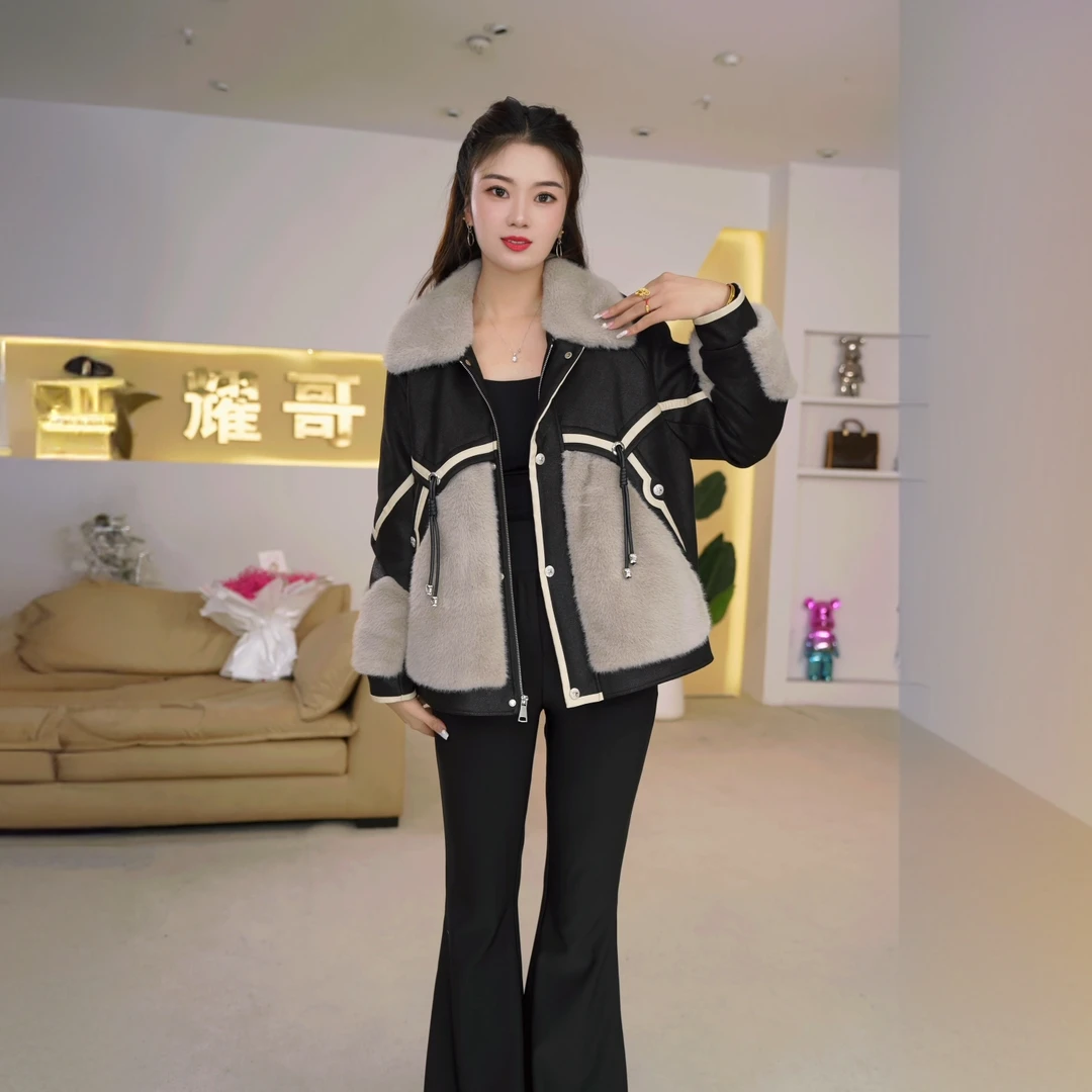 SHIMEISHAER/诗美莎尔 海宁新款翻毛皮女士秋冬防寒厚外套YR872