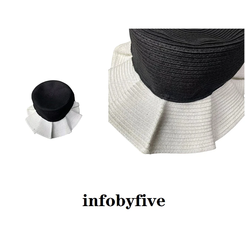 EANSSY G福利2024春季黑白平顶帽子盆帽渔夫帽NA2404N057