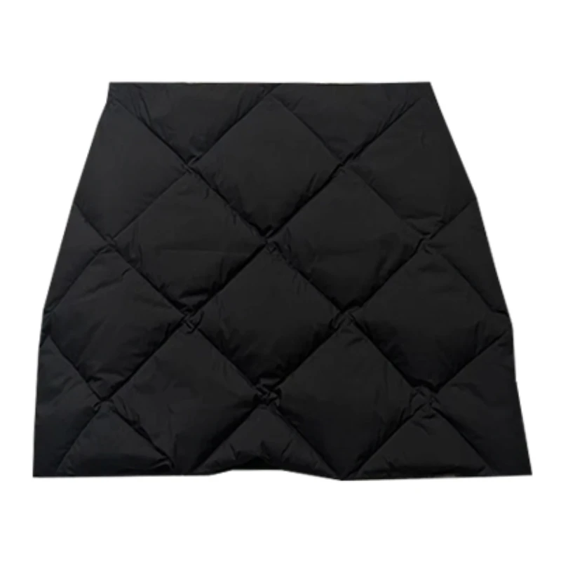 infobyfive福利季新款秋冬时尚黑色潮流格纹羽绒短裙2DI2501