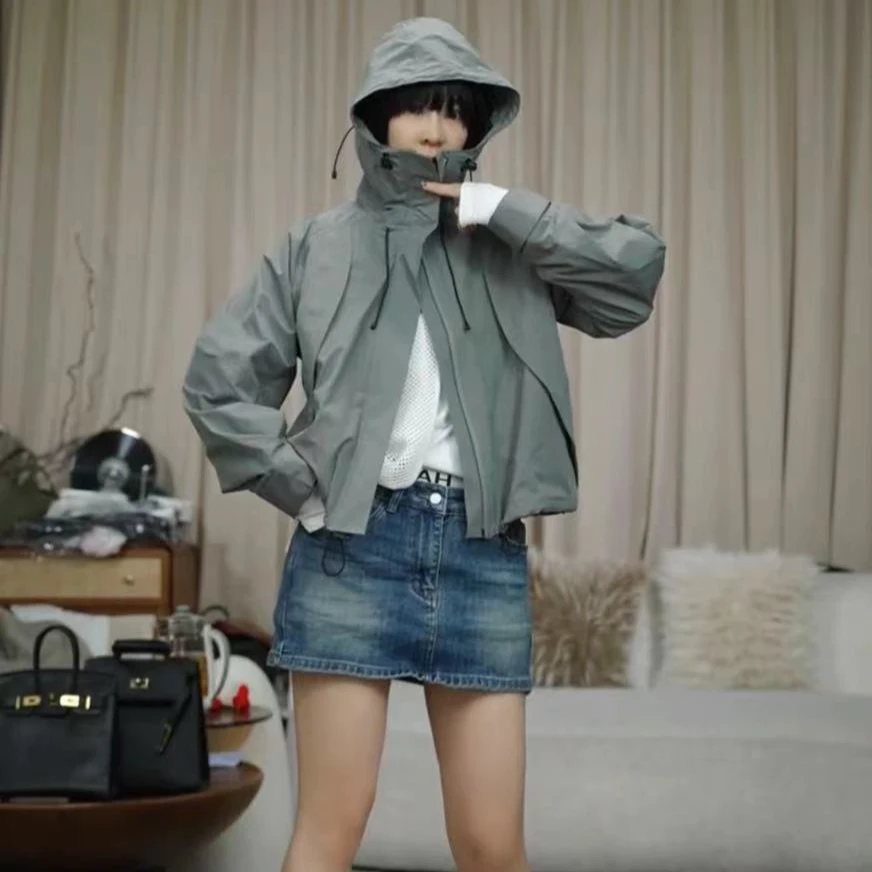 infobyfive福利上衣女外套短款百搭休闲冲锋衣外套2DH1009