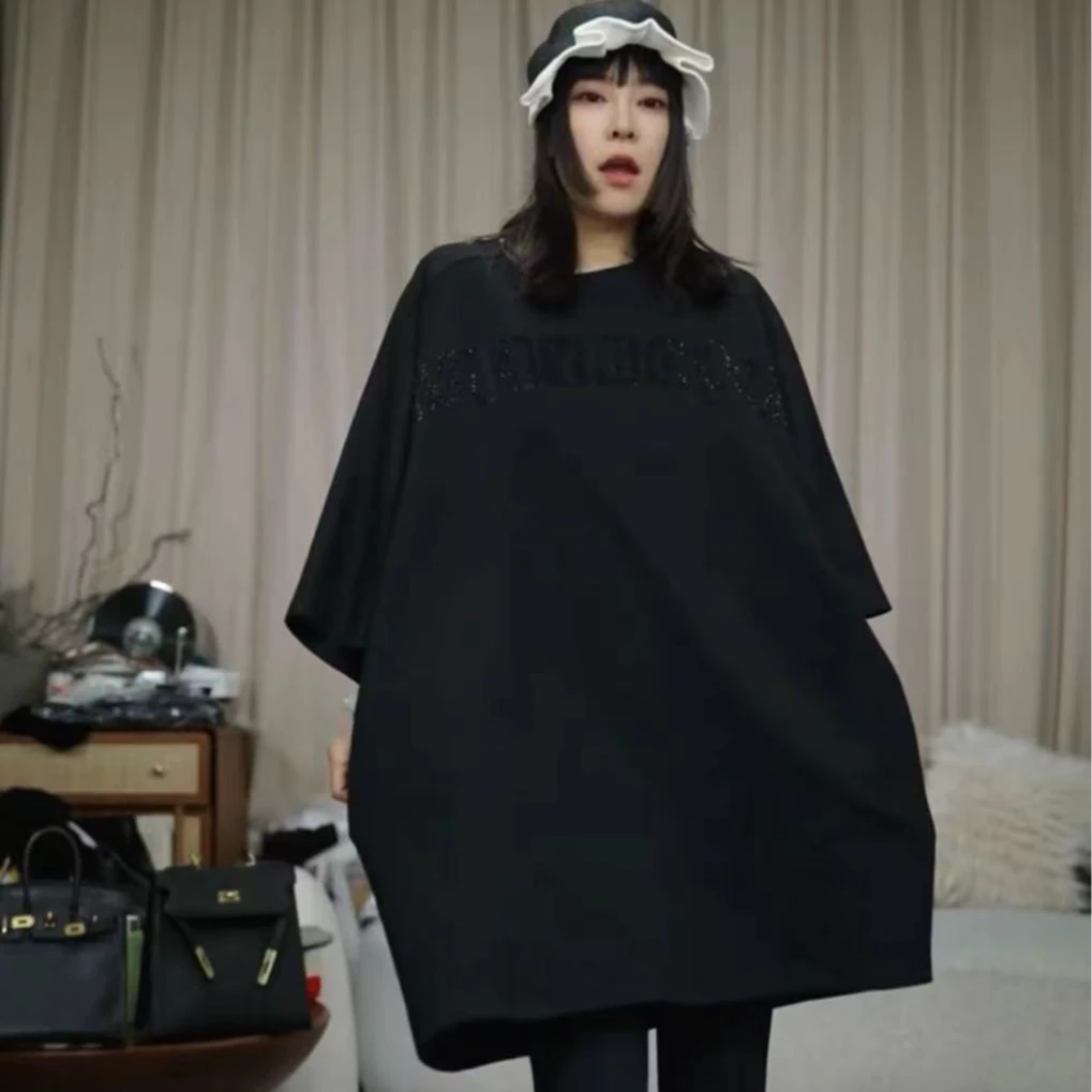 infobyfive福利早秋新款钻钻大版T恤连衣裙2DH2302