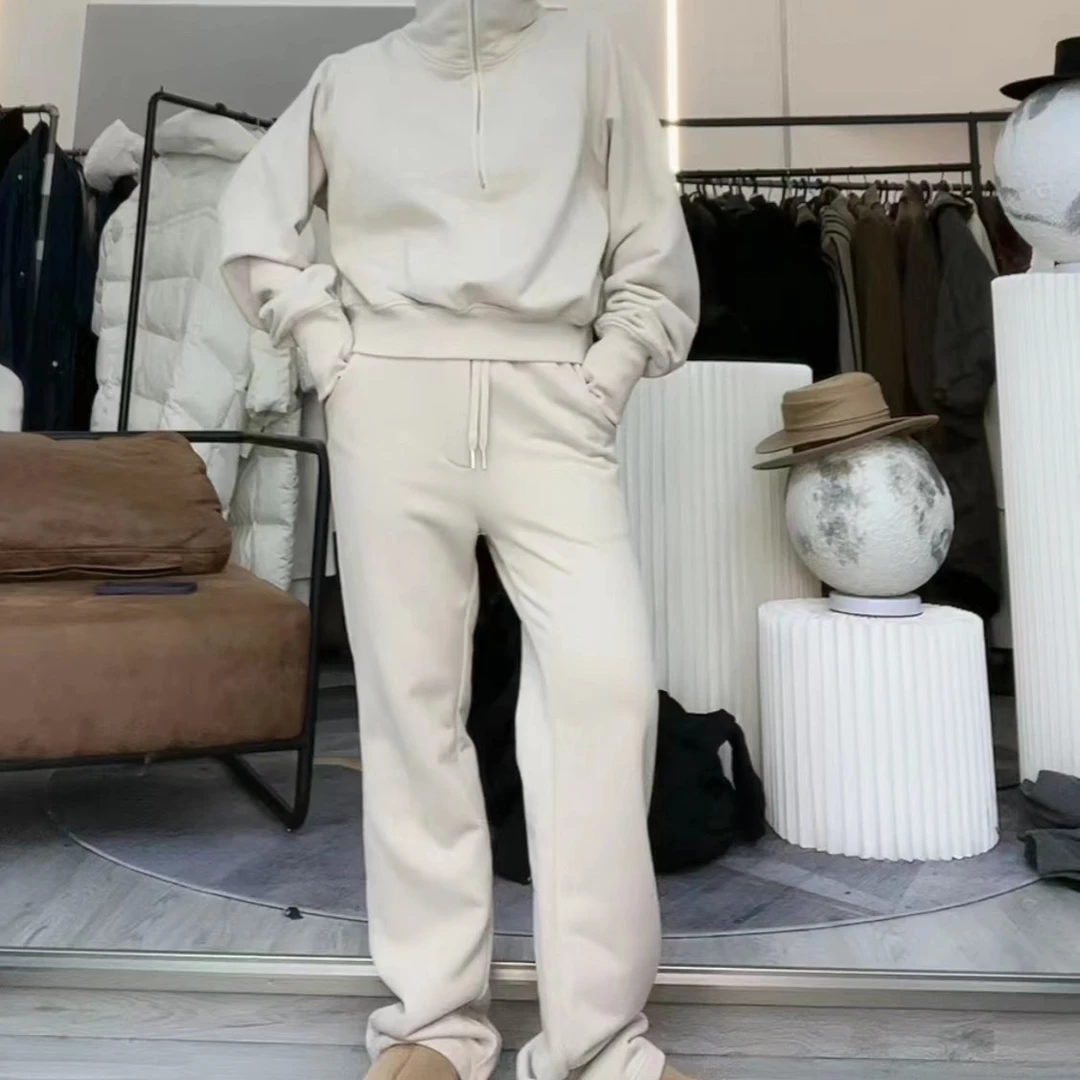 筷子腿显瘦口袋加绒卫裤直筒裤休闲裤HJ11263