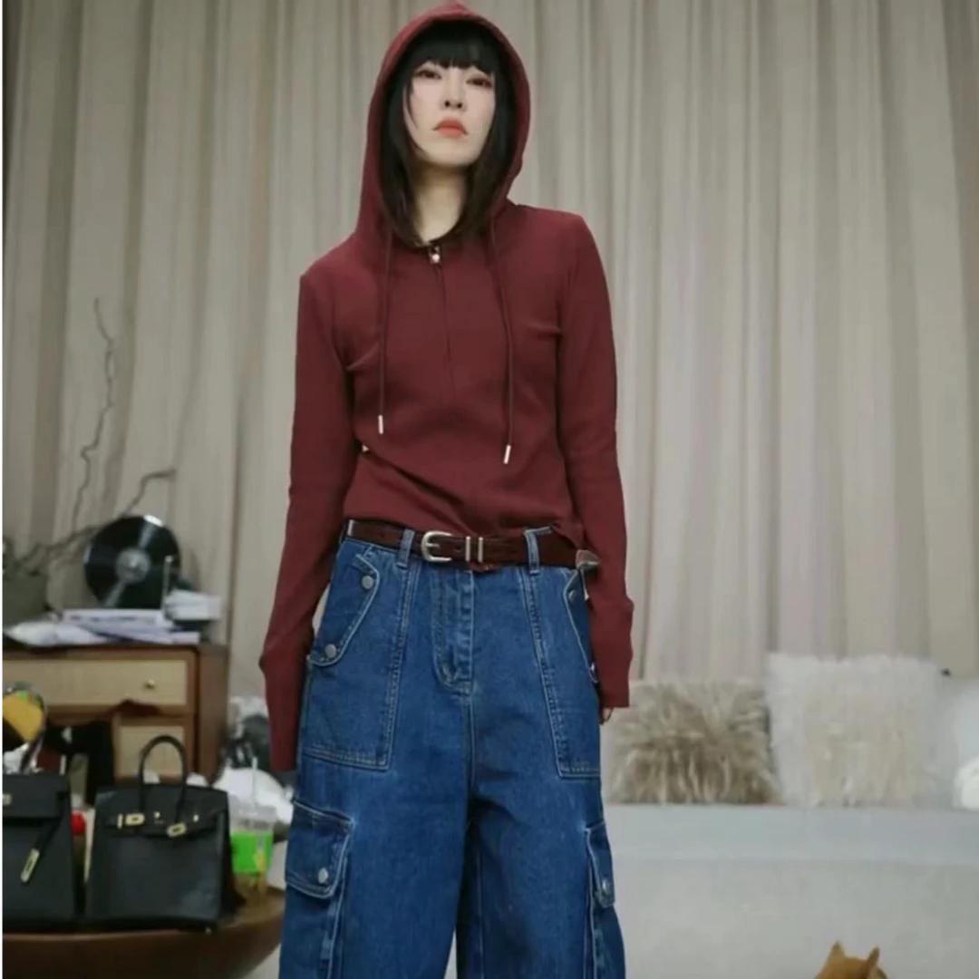 福利新款连帽长袖瘦瘦开衫拉链显瘦打底衫2DI1007