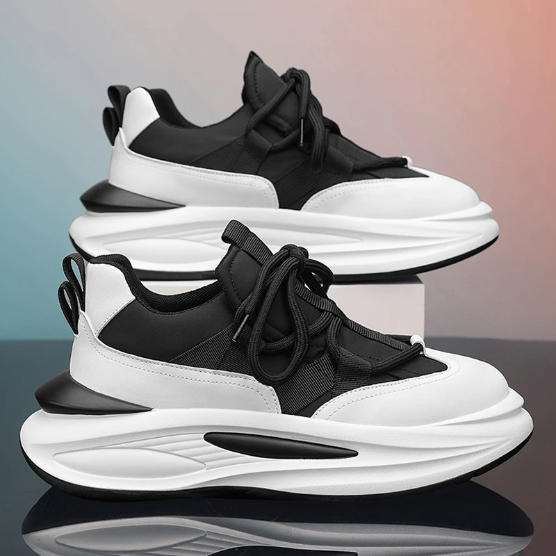 2023新款男鞋冬季运动休闲鞋韩版透气学生老爹鞋厚底百搭增高潮鞋