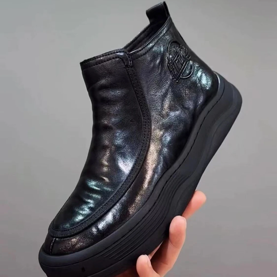 【有单有棉】2023秋冬高级感男士一脚蹬纯皮舒适休闲男鞋百搭