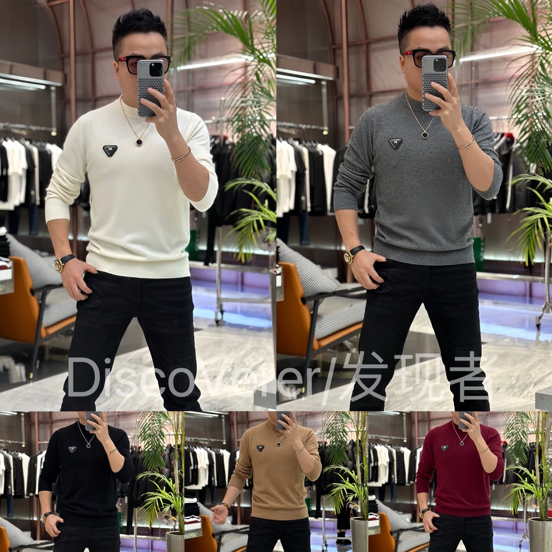 【发现者】2024新款欧货轻奢高订男士羊毛衫长袖流行休闲时尚1658