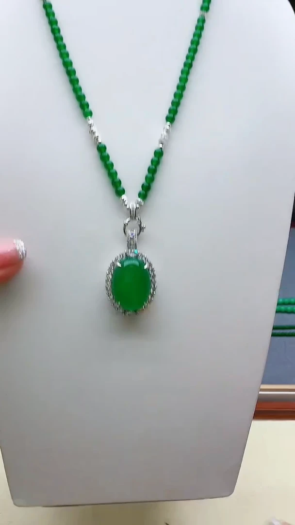 【闪购商品】翡翠颈饰银S925镶嵌D43号一套