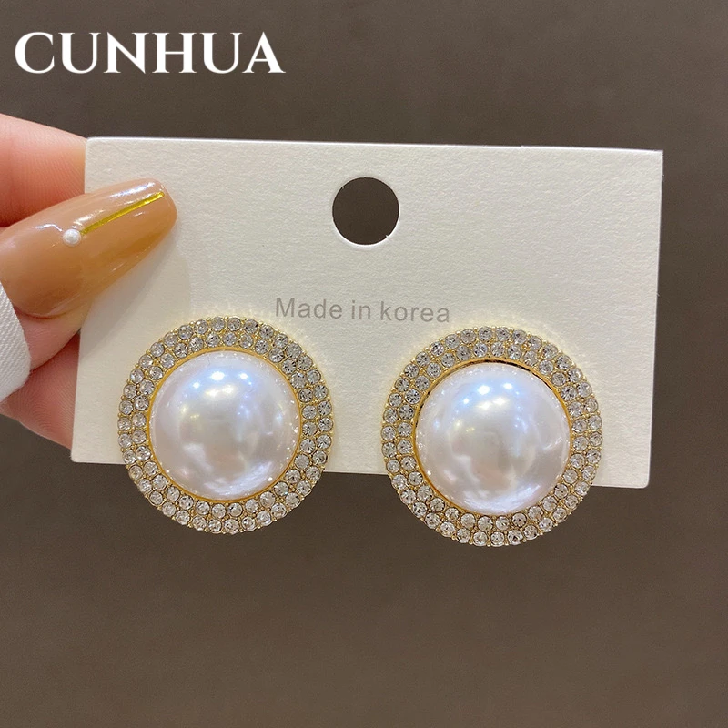 合金仿珍珠耳饰 日韩复古/宫廷女耳钉百搭复古耳饰大气精致优雅