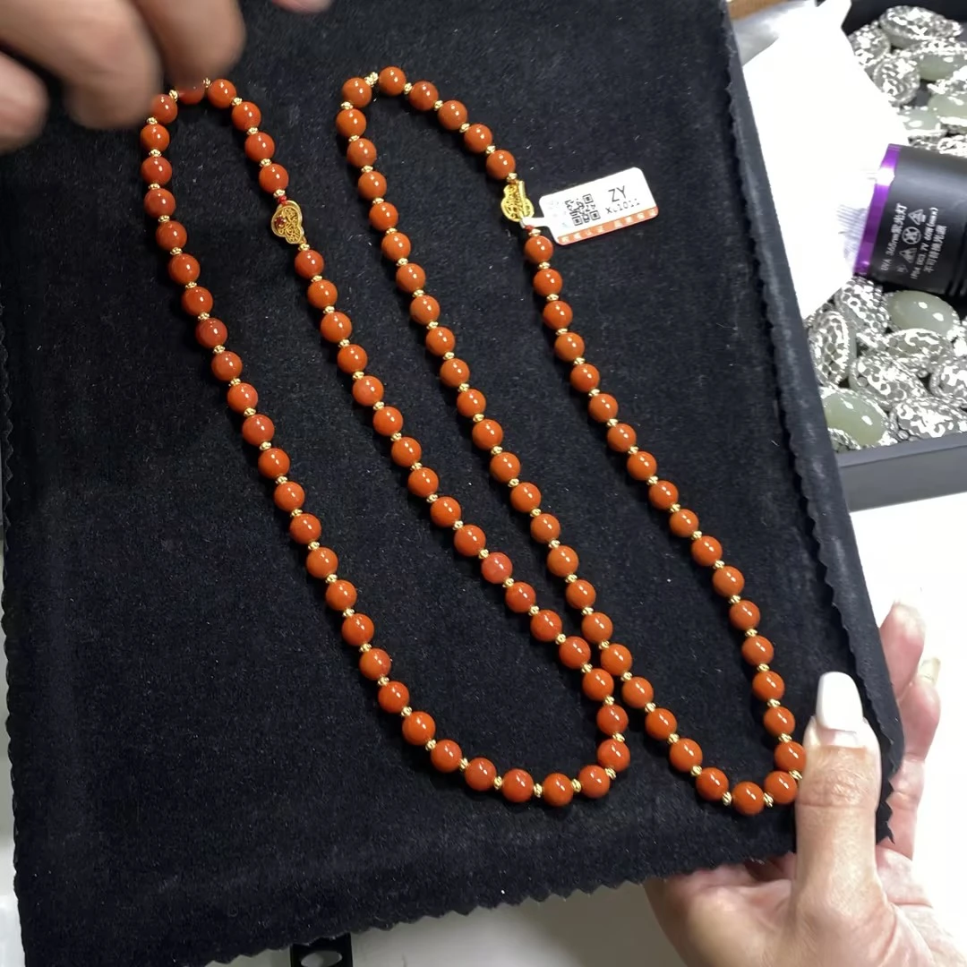 【ZY】南红玛瑙DIY项链-约7mm（多样性发其一）