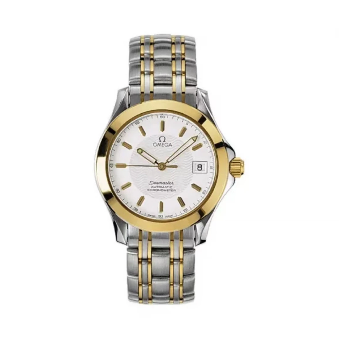 99新 Omega/欧米茄 海马系列/38mm/间金白盘/自动机械男士单表