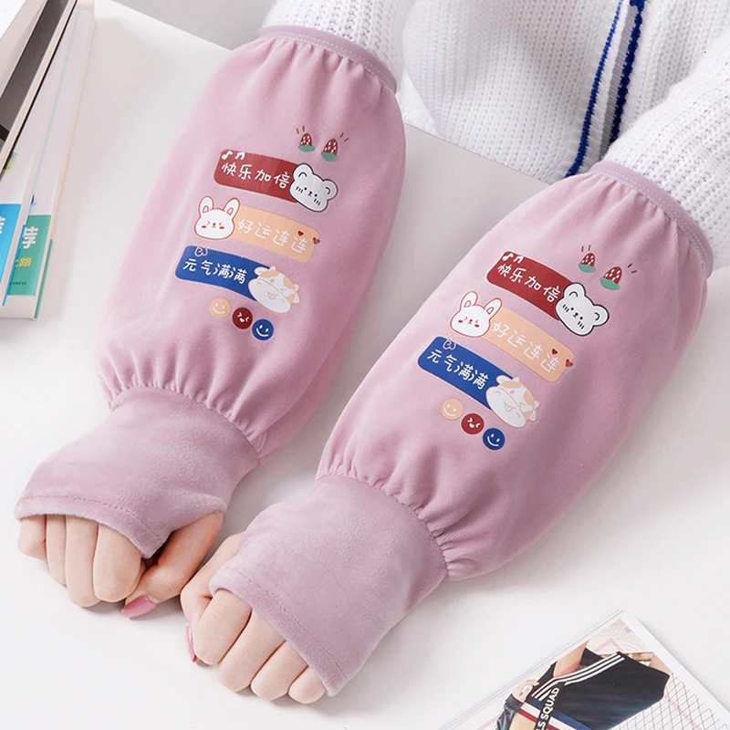 袖头可爱手袖短款袖套手套二合一秋冬季护袖女款套袖学生工作防污