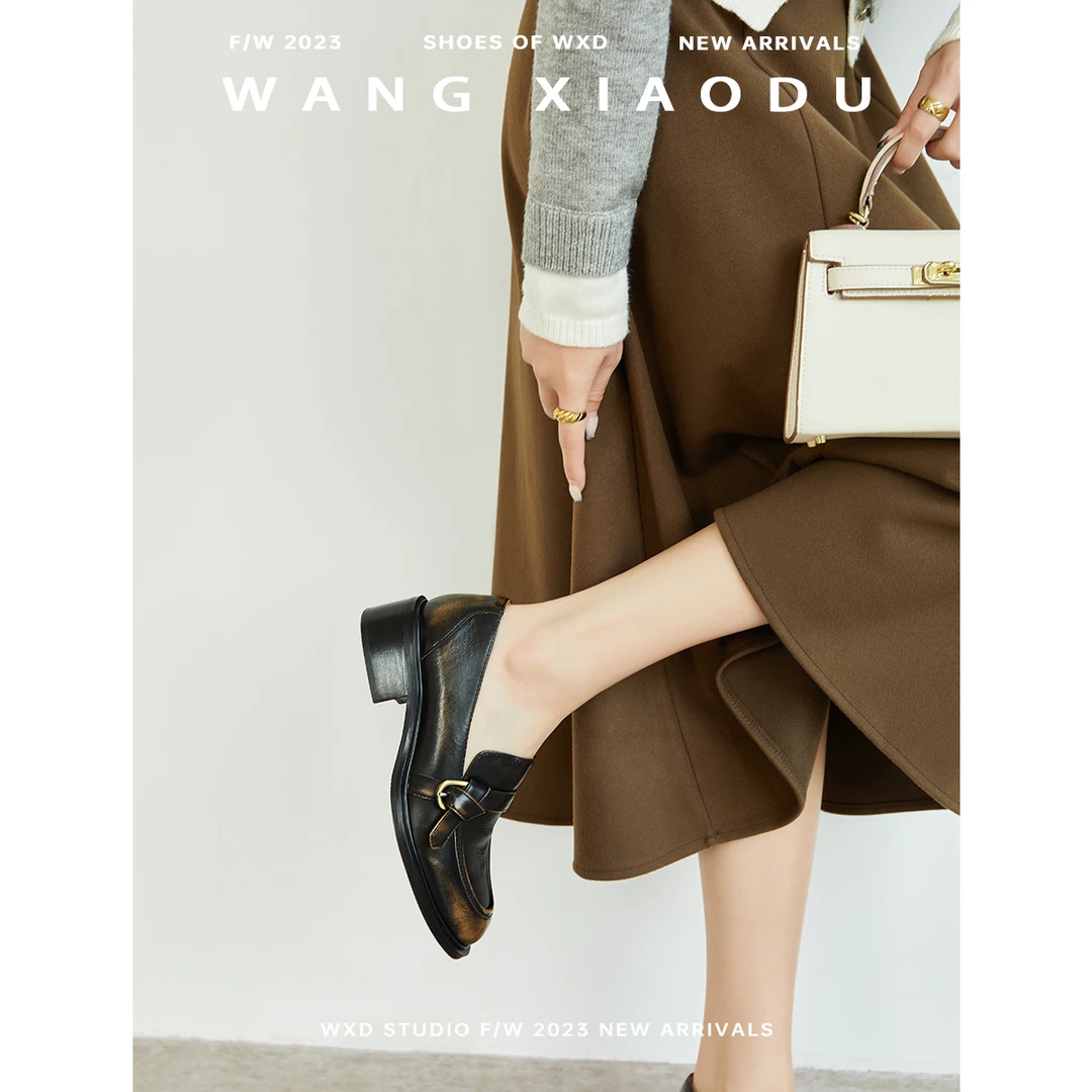 【王小毒】人生写意●擦色乐福鞋女牛皮轻手工鞋复古英伦风小皮鞋