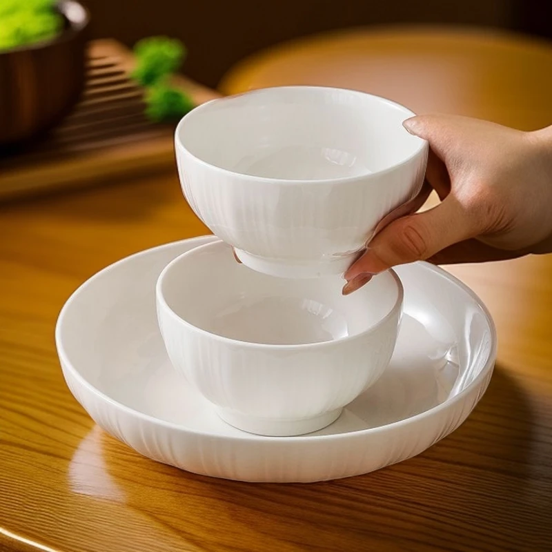 10个装4.5英寸金瓜陶瓷饭碗釉下彩米饭碗