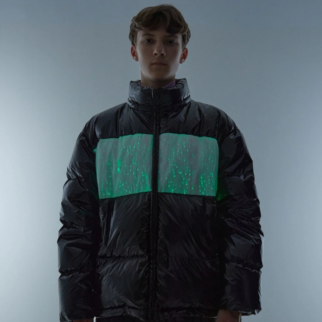 bosie冬新款高科技感光控短款羽绒外套保暖立领休闲时尚情侣撞色