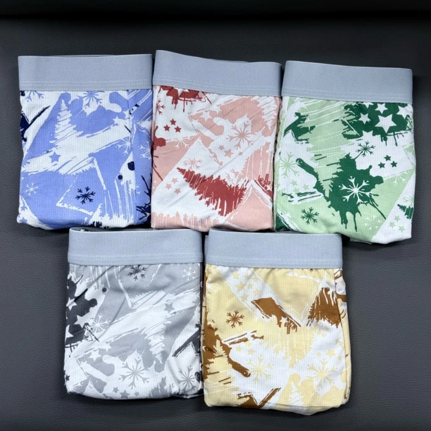 男士内裤平角裤舒适透气印花设计抑菌裆青年潮流