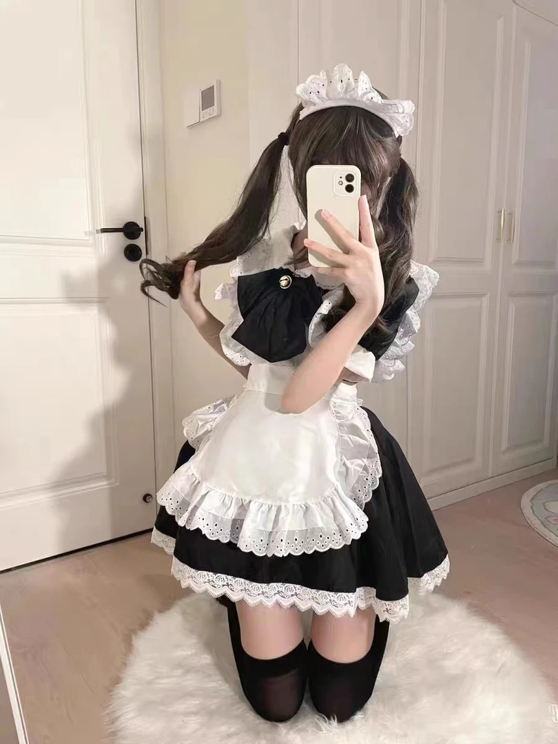 日系黑白女仆大裙摆库洛米cosplay制服软妹动漫洛丽塔coscos服