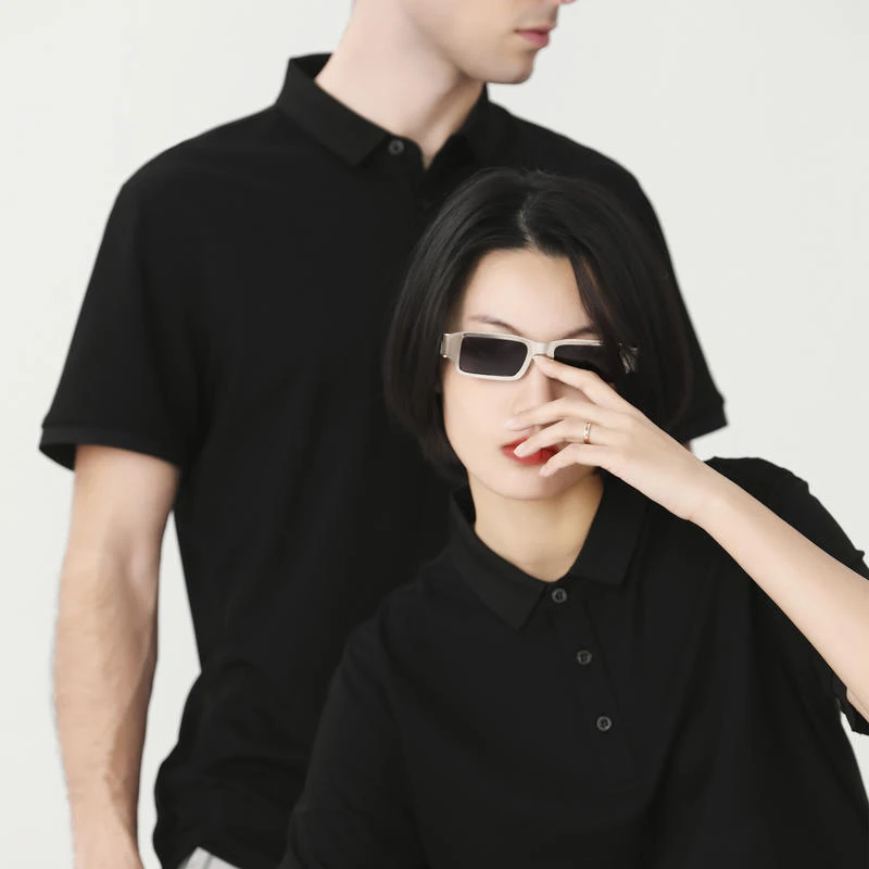 W2218#纯色 翻领POLO衫