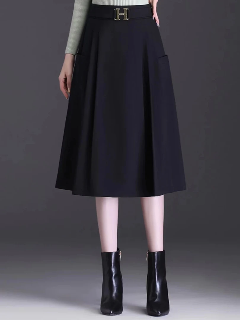 【H54】新款气质半裙显瘦半身裙A字裙