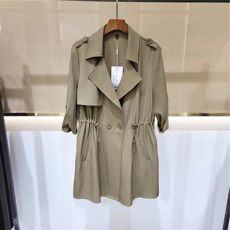 【F4195】气质中长风衣2024春装专柜正品女装