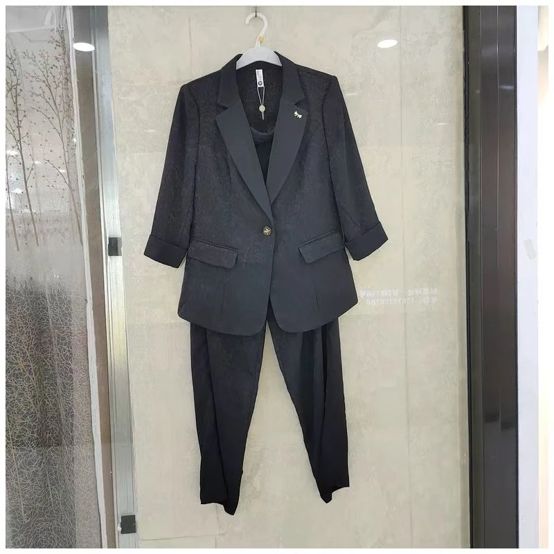 【T1396】商场同款秋季新款2024时尚气质西服两件套裤休闲套装