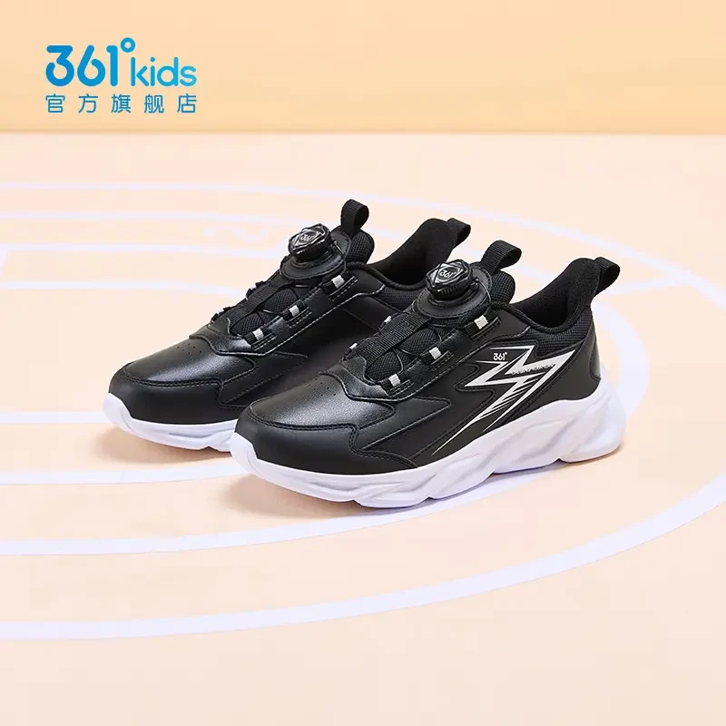 361°儿童男女童运动跑鞋冬季新款皮面防水旋钮中大童运动鞋