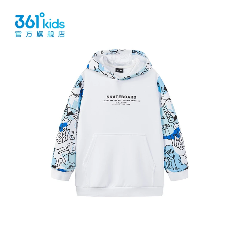 时装周同款361°儿童男童春秋中大童运动长袖连帽卫衣K52332302