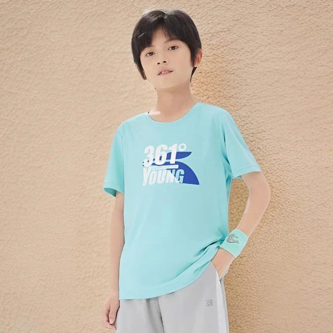 361°kids中吸湿速干夏季男童女童童装高能感运动短袖N32321203