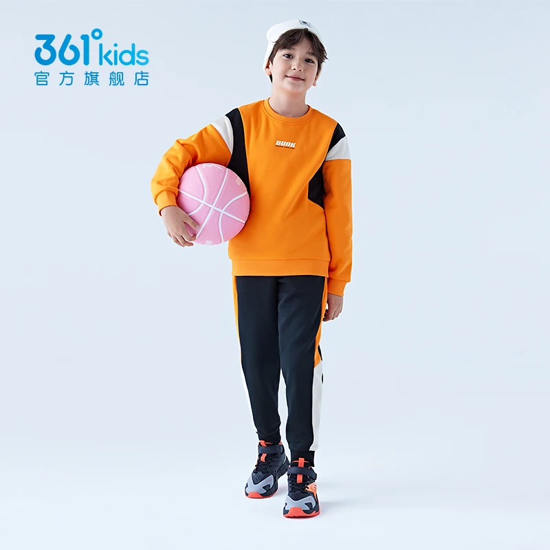 361°儿童秋季运动加绒针织套装男童女童长袖两件套童装N32341401