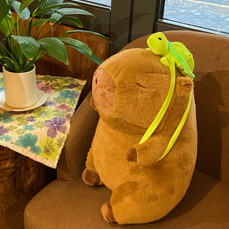 CAPYBARA40cm卡皮巴拉背包水豚靠枕可爱毛绒布艺抱枕超软乎
