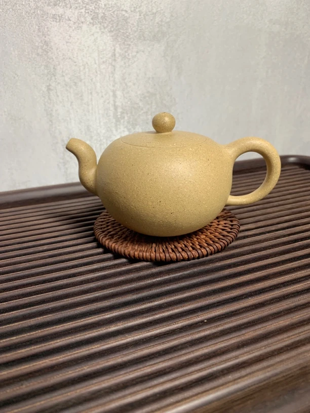 宜兴紫砂壶原矿段泥 全手工制作一粒珠壶