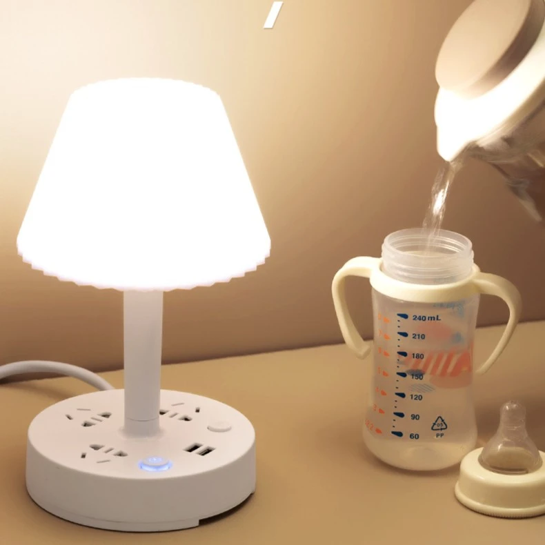 卧室床头灯家用LED柔光护眼防近视台灯插座学生宿舍学习专用夜灯